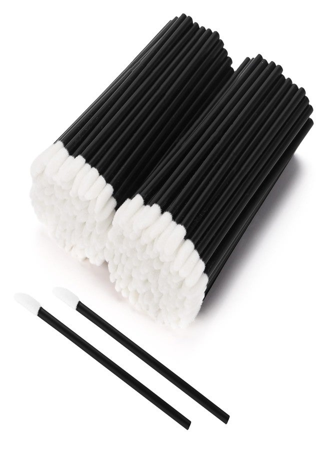 Tbestmax 200 Pcs Lip Wands Applicators, Disposable Lipstick Lint Free Brush Makeup Gloss Wands, Makeup Applicator Beauty Tool Kits Black - Image 1